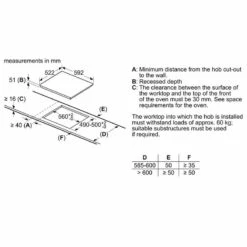 Neff N30 T36CA50X1U 60cm Induction Hob - Black -Home Kitchen n e neff t36ca50x1u dims