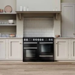 Rangemaster Nexus 110cm Dual Fuel Cooker - Black - NEX110DFFBL/C -Home Kitchen n e nex110dffblc lifestyle1