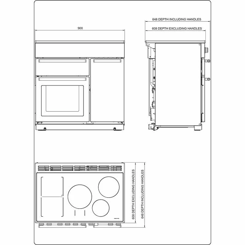 Rangemaster Nexus 90cm Induction Cooker - Charcoal Black - NEX90EICB/C 2 Rangemaster Nexus 90cm Induction Cooker - Charcoal Black - NEX90EICB/C - Image 2