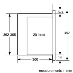 Neff N50 HLAWD23N0B Built-In Microwave - Black -Home Kitchen neff n50hlawd23n0b side dimensions 2