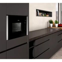 Neff N50 HLAWD23N0B Built-In Microwave - Black -Home Kitchen neff n50hlawd23n0b wall mounted lifestyle view