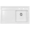 Thomas Denby Opus Compact 1 Bowl Ceramic Kitchen Sink & RH Drainer - White Gloss - OPU861RWH