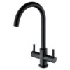 Prima Staten Swan Neck Dual Lever Mixer Tap - Black - BPR2207