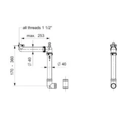 Reginox Panama Space Saving Syphon - PANAMA -Home Kitchen panamadimensions