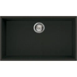 Reginox QUADRA 130 Elleci Granite 1 Bowl Kitchen Sink - Metaltek Black - QUADRA 130 B