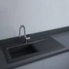 RAK Ceramics Dream 2 Slim Single Bowl Kitchen Sink - Matt Black - OC201NTSL504A