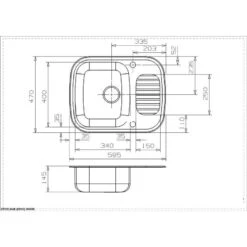 Reginox Regidrain 2 Tap Hole Comfort Inset Sink - Stainless Steel - RL 226 S 2TH -Home Kitchen regidraindimensions 1