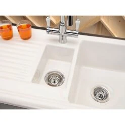 Reginox Regi-Ceramic 1.5 Bowl Kitchen Sink Including Waste - White - RL 301 CW -Home Kitchen rl 301 sink white 1