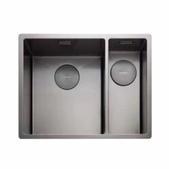 Rangemaster Spectra 1.5 Bowl Stainless Steel Kitchen Sink - Graphite - SPE3416RGR/ 5 Rangemaster Spectra 1.5 Bowl Stainless Steel Kitchen Sink - Graphite - SPE3416RGR/ -Home Kitchen spe3416rgr