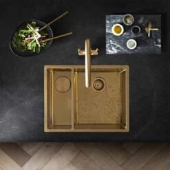 Rangemaster Spectra 1 Bowl Stainless Steel Kitchen Sink - Gold - SPE50GL/